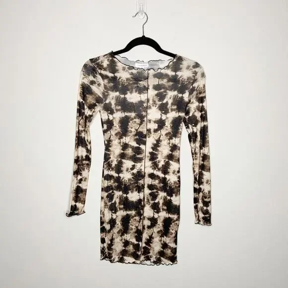 Topshop Womens Multi Tie-dye Cotton-blend Mini Dress In Brown Multi Size 2 - Picture 3 of 6
